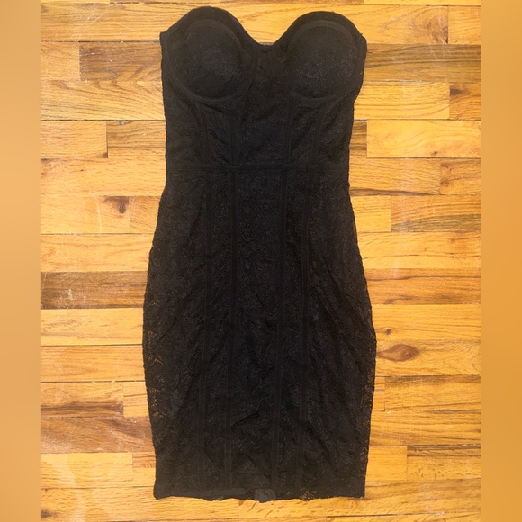 bebe Strapless Black Lace Dress bebe Strapless Black Lace Dress